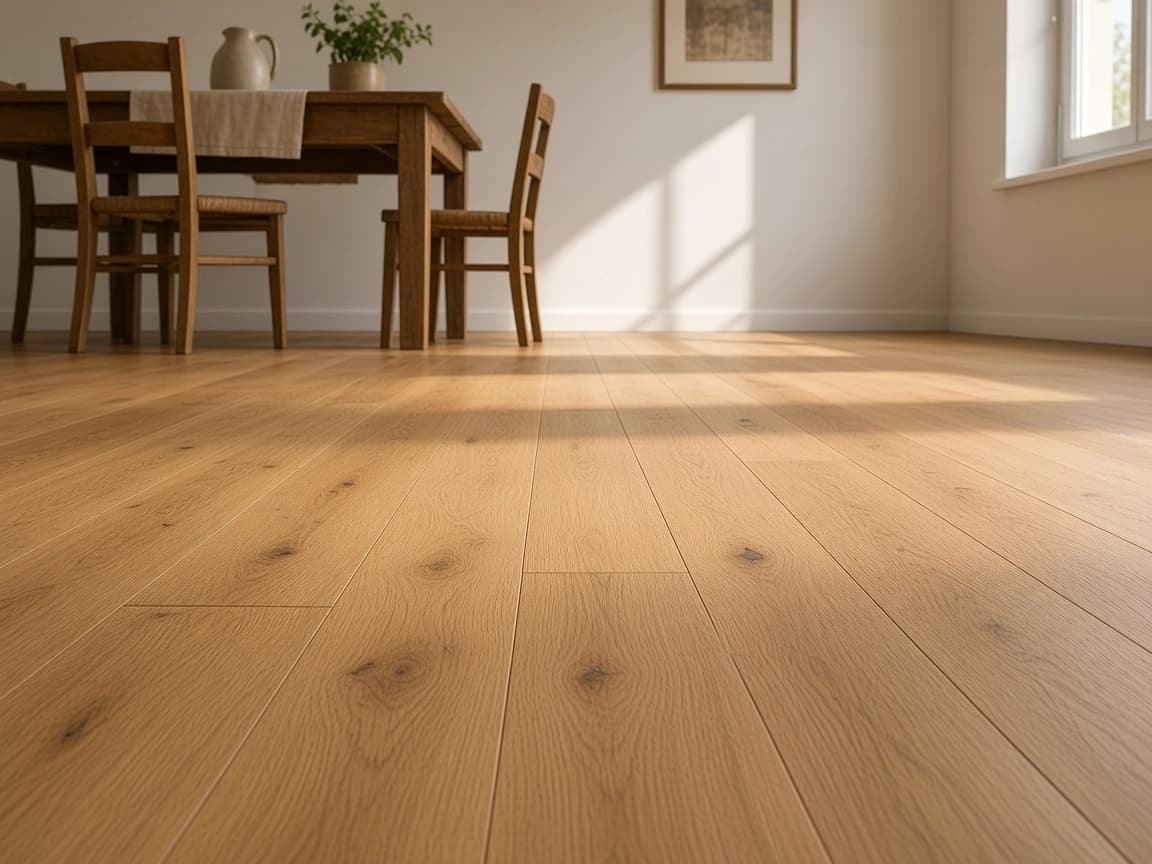 Parquet en chêne dans une pièce à vivre lumineuse des Yvelines
