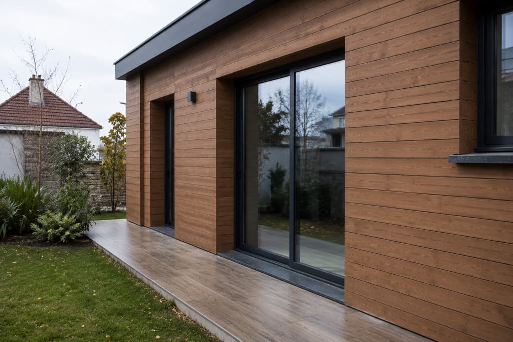 Façade avec habillage extérieur